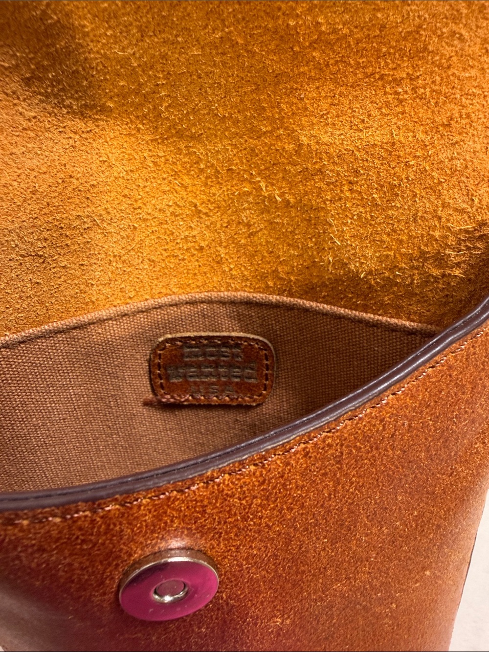 Most Wanted USA Western-style brown genuine handmade leather crossbody bag. - Picture 7 of 8
